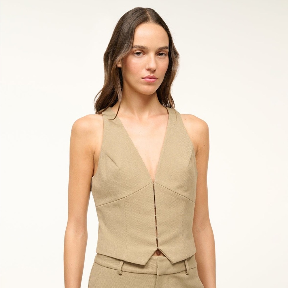 STAUD Bevel Top, Birch, Size 4, NWT